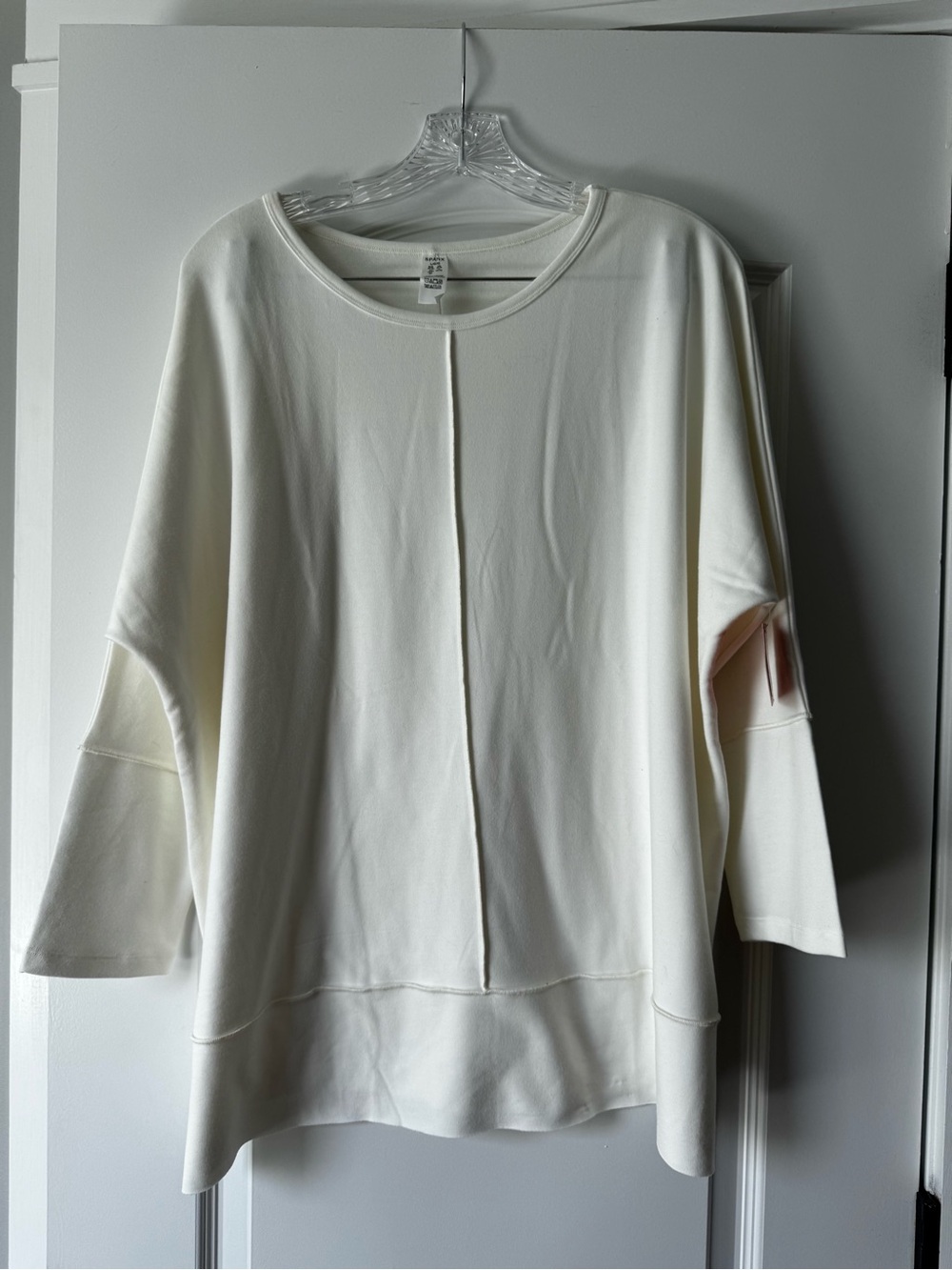 Spanx Women's Cream Long-Sleeve Pullover Top L NWT